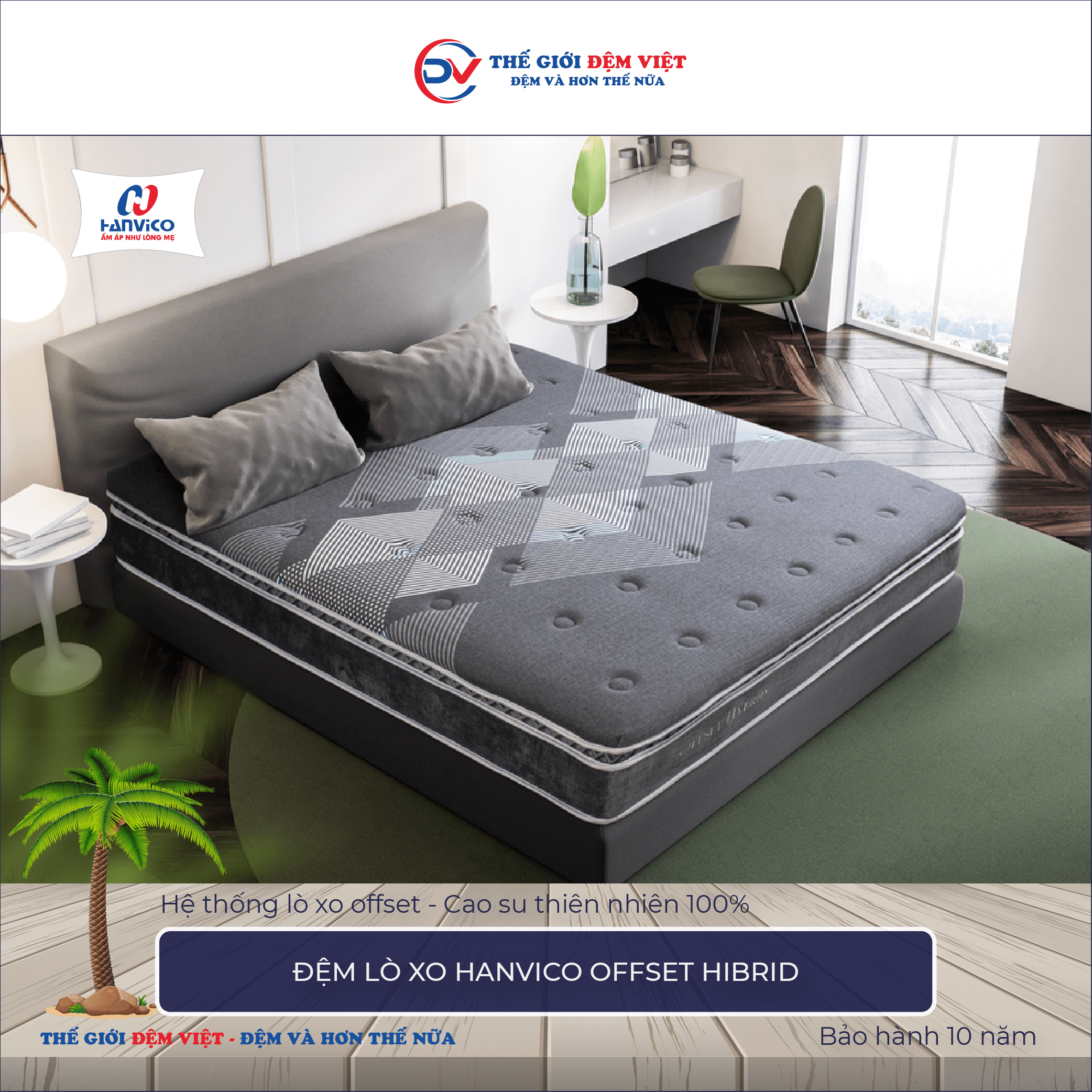 Đệm lò xo Hanvico OFFSET HIBRID